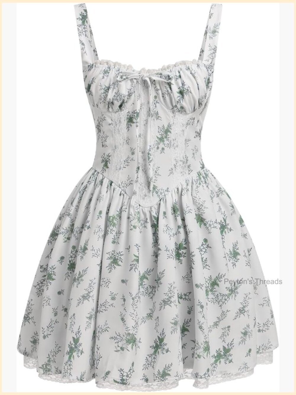 Women's Corset Mini Dress Spaghetti Strap Lace Ruffle Sundress Bustier